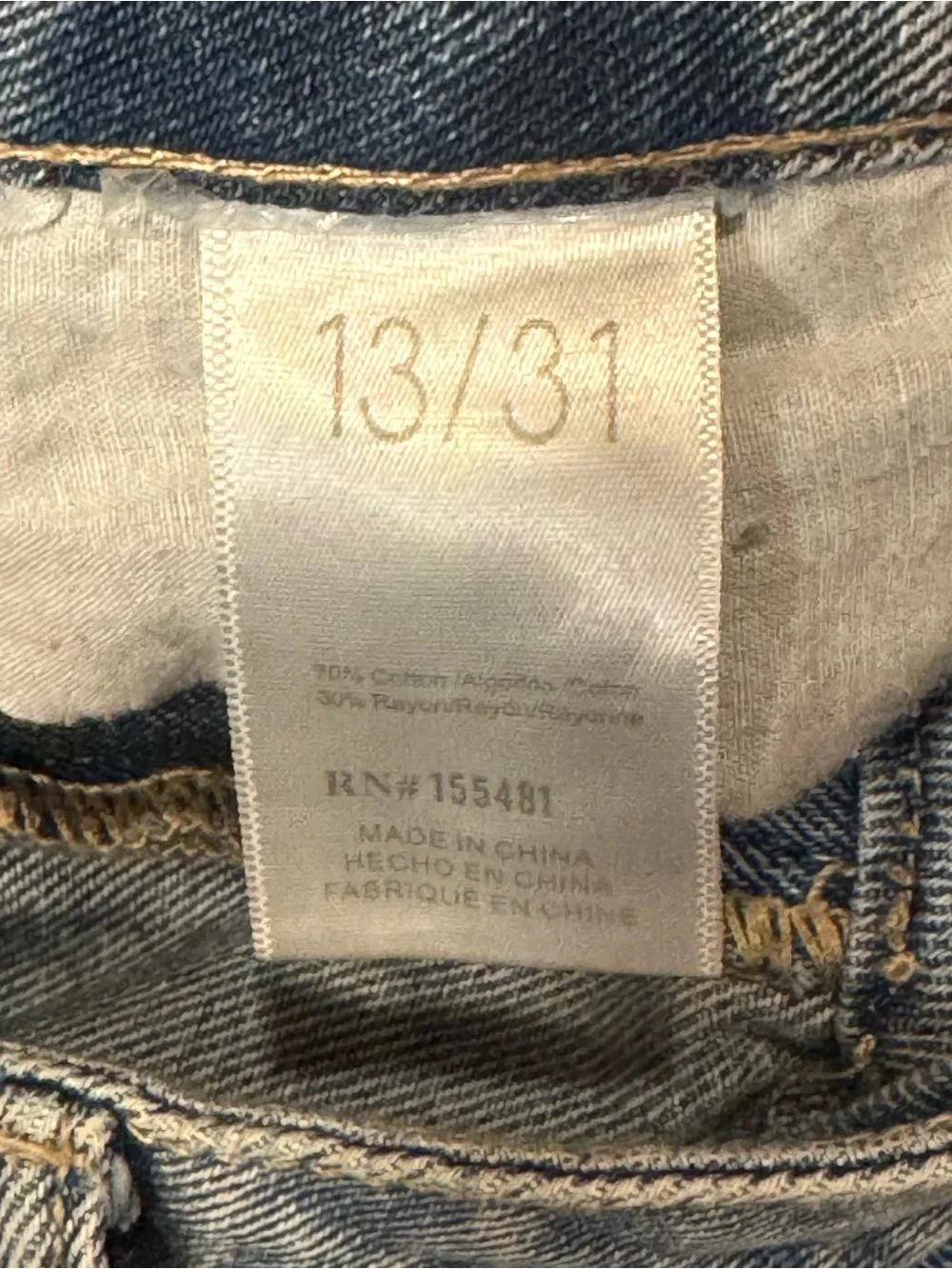 Simple Society Patchwork Distressed Women’s Jeans - Blue Denim, Size 13/31